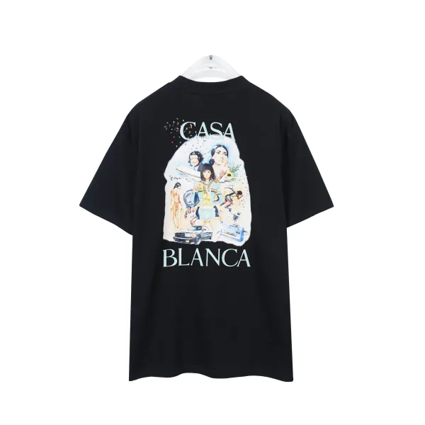 Casablanca Casa Blanca Graphic Print Oversized Black T-Shirt T-Shirts - 1