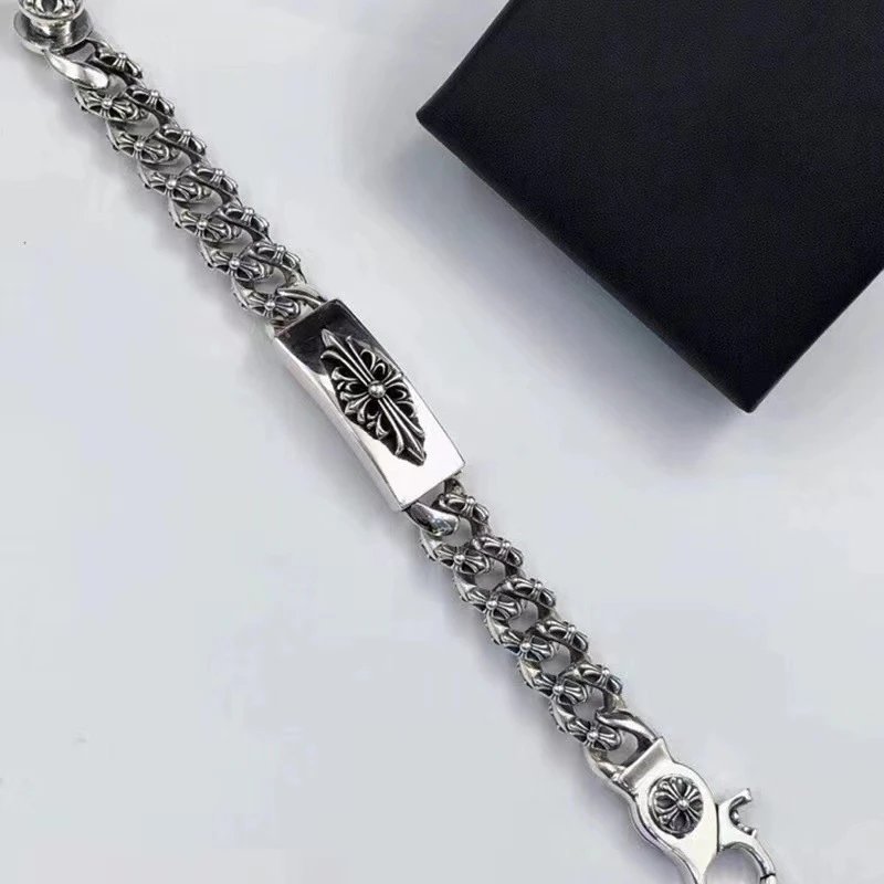 Chrome Hearts Cross Link Bracelet Silver Jewelry - 44