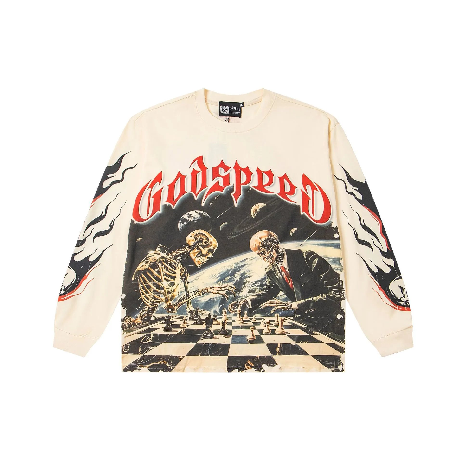 Godspeed Statue of Liberty Graphic Long-Sleeve T-Shirt Black - 18