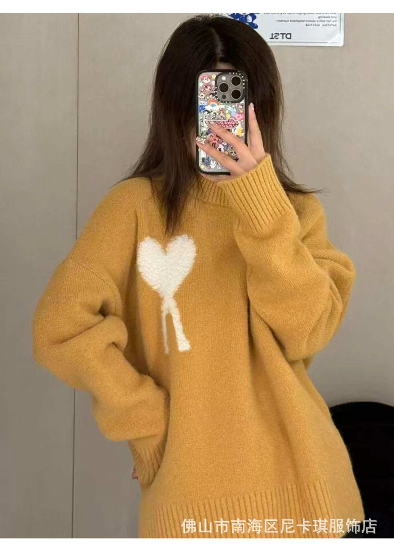 Comme des Garçons Play Heart Logo Knit Sweater Mustard Yellow - 18