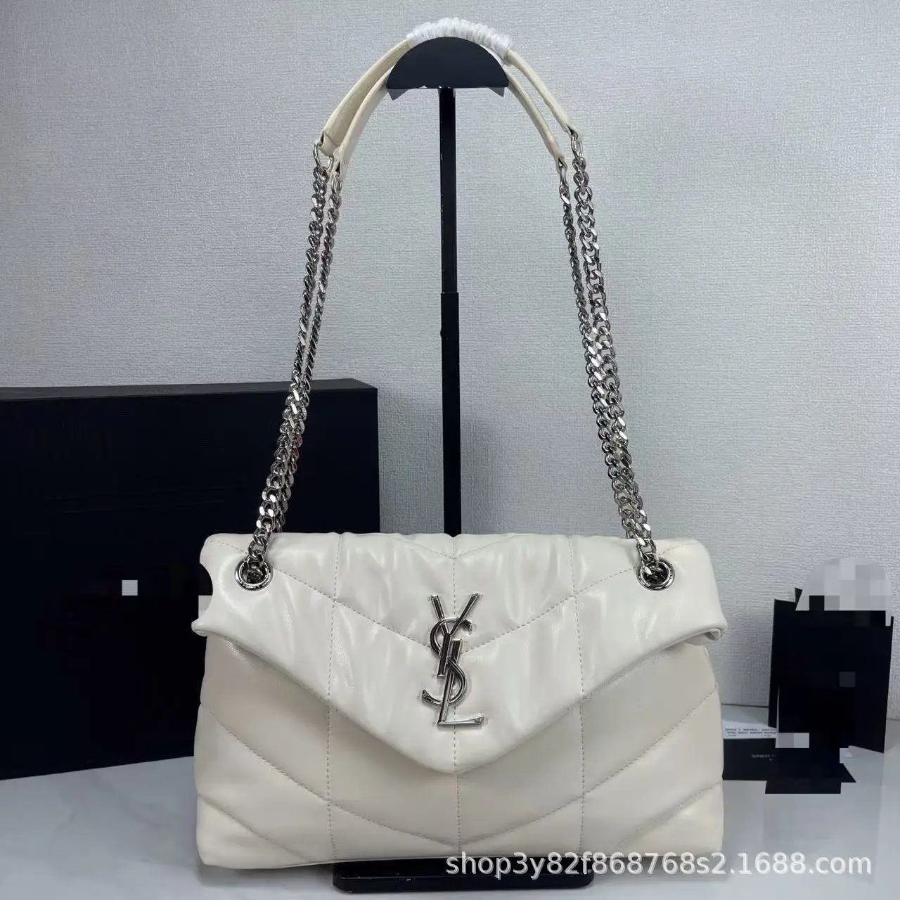 Saint Laurent Loulou Medium Quilted Black Leather Chain Shoulder Bag - 5