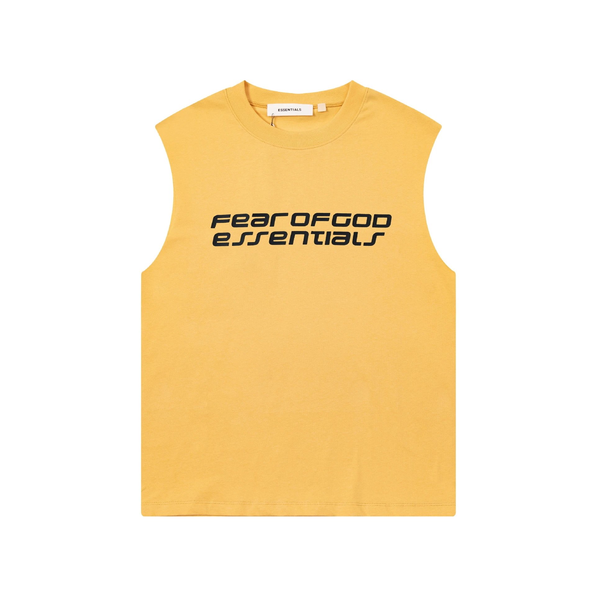 Fear of God Essentials Logo Print Navy Sleeveless Top Vest Top - 9