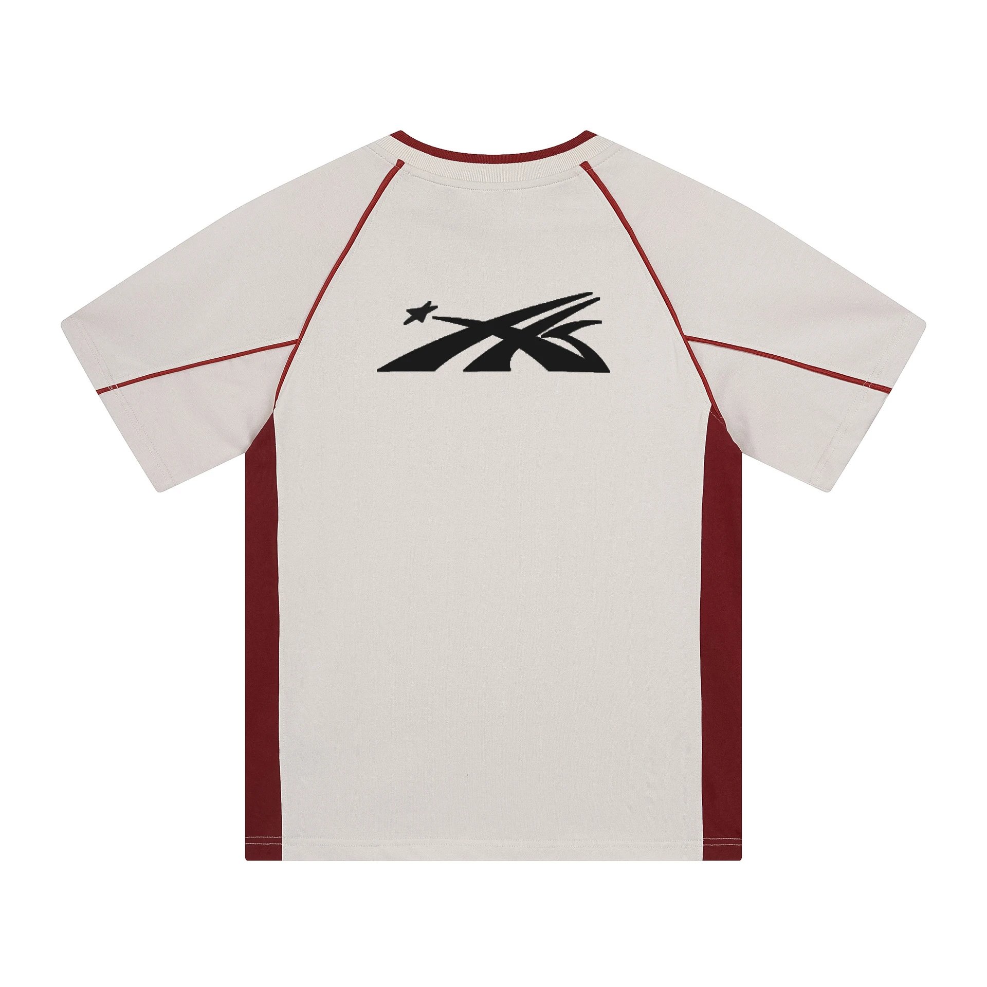 Hellstar V-Neck Performance Tee Beige and Burgundy Jersey - 11