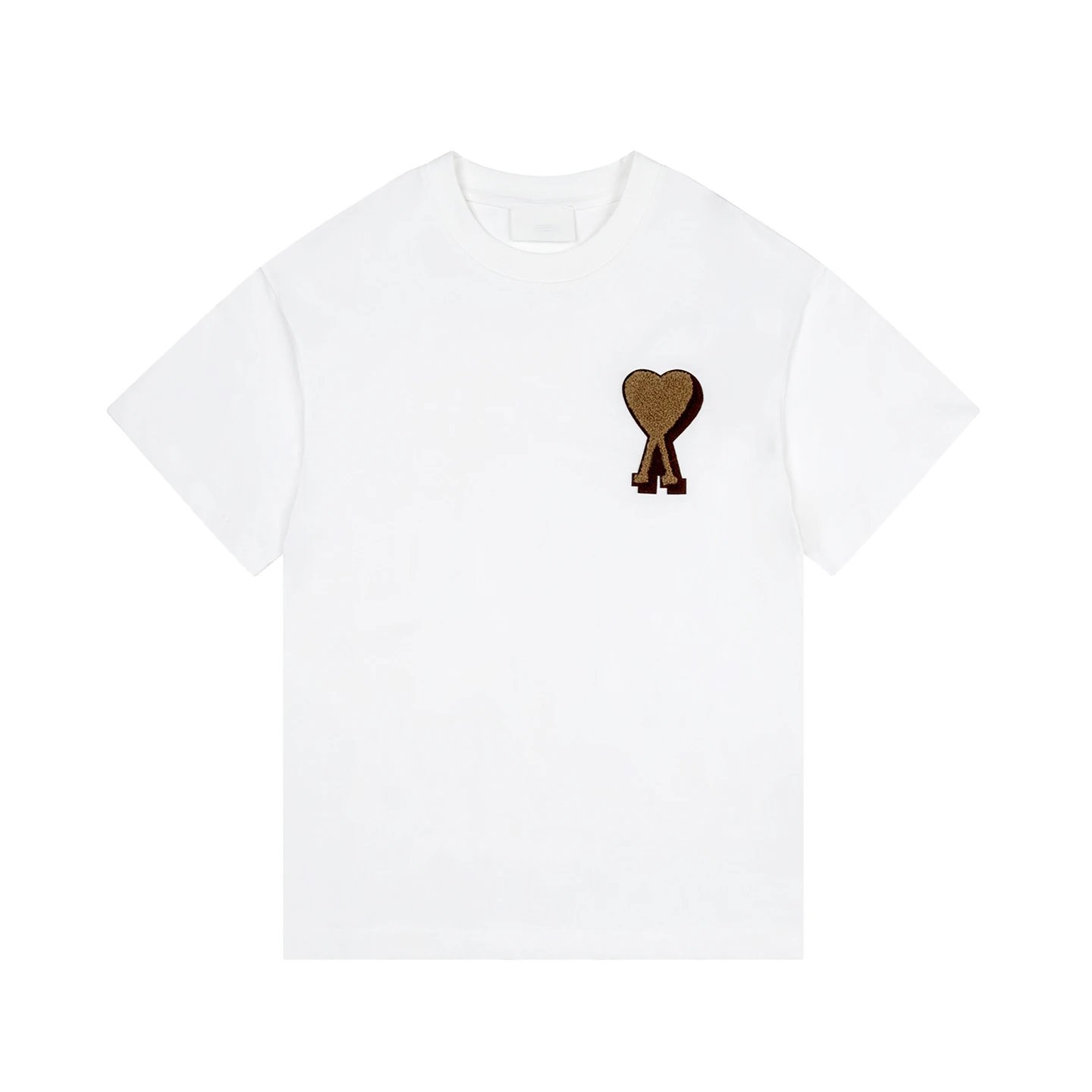 Design Raglan Sleeve T-Shirt with Embroidered Heart Knot Beige / Olive - 18