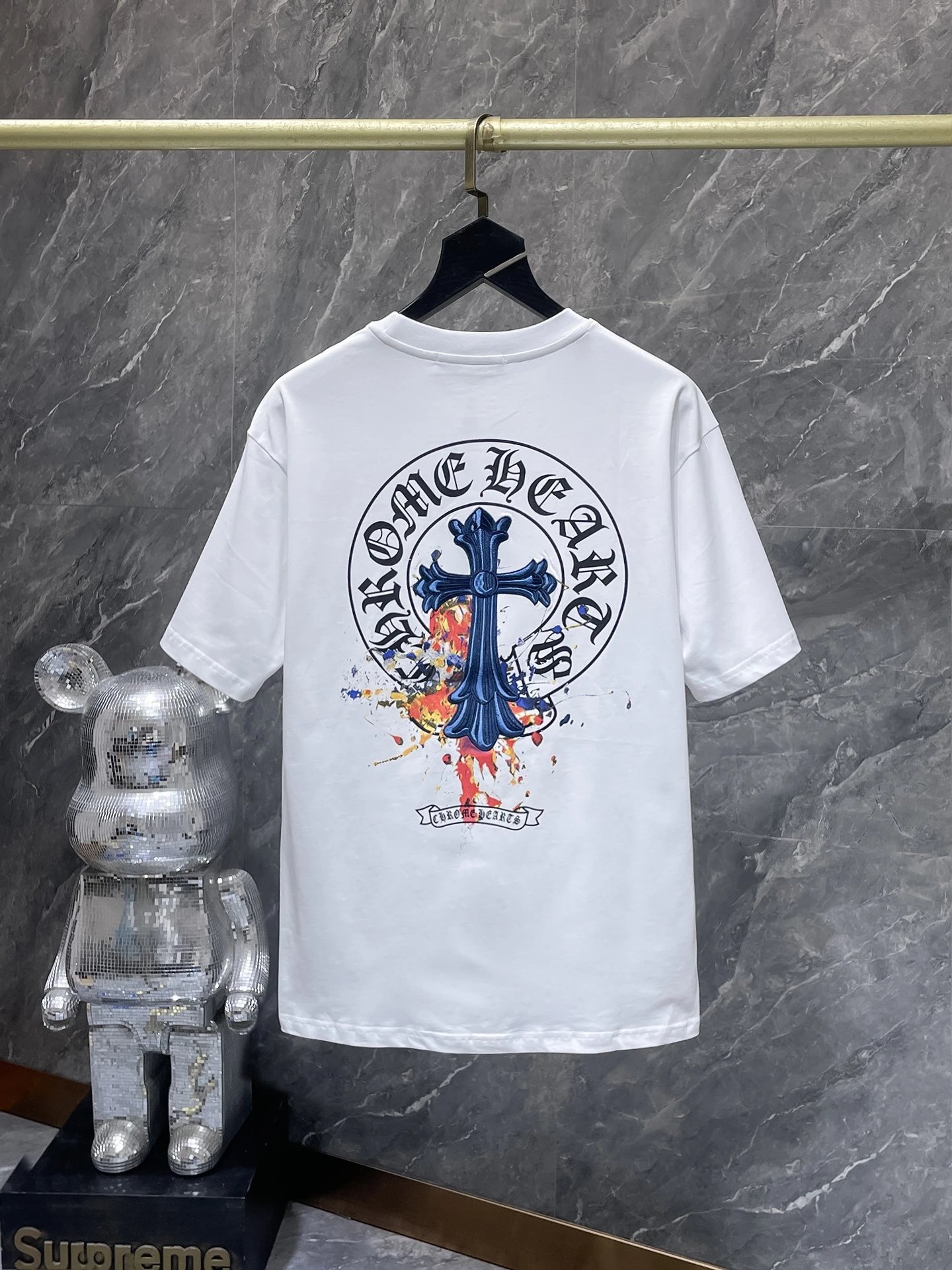 Chrome Hearts Circle Cross Embroidered White T-Shirt - 39
