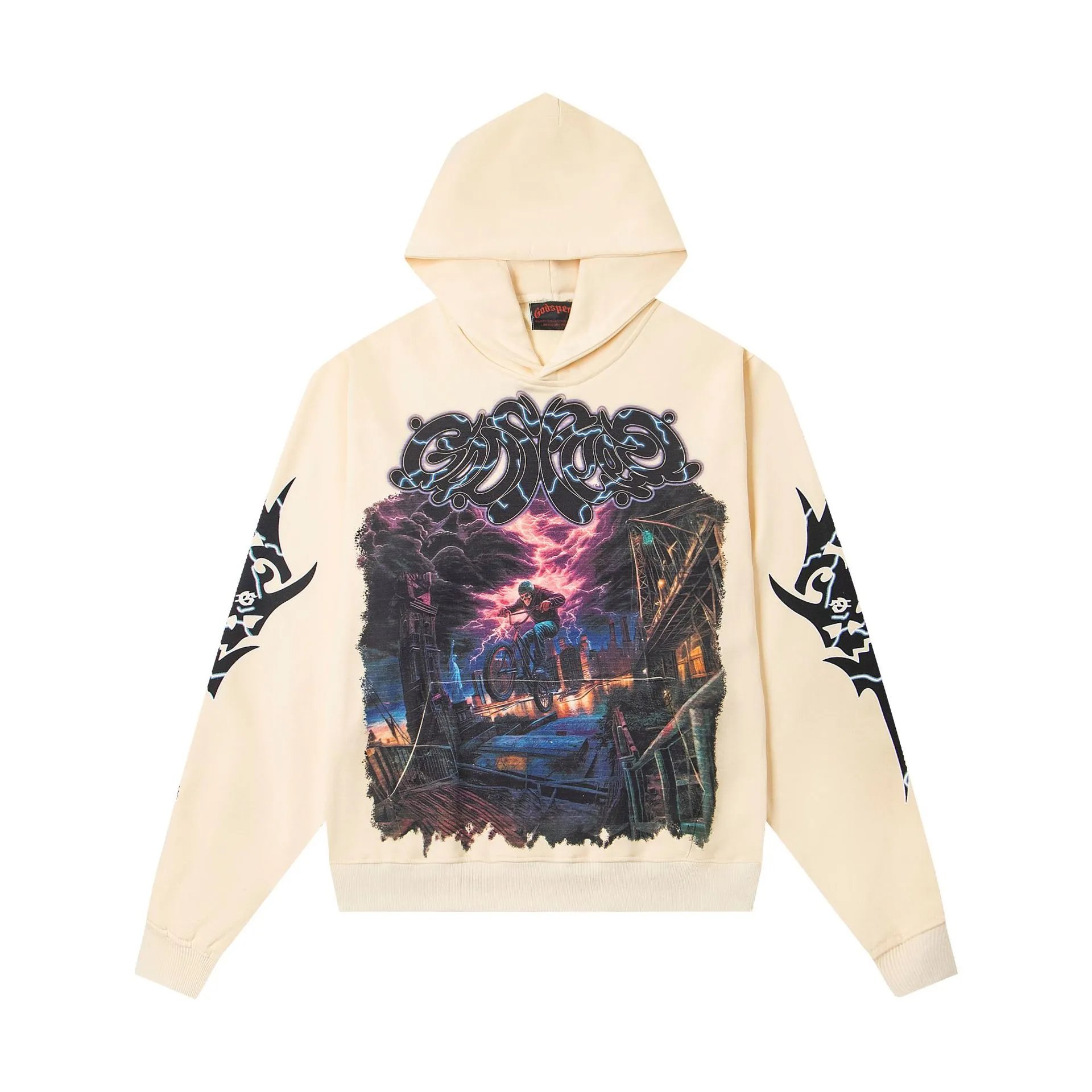 Godspeed Hoodies & Sweatshirts Graphic-print pullover hoodie — G 51 Apricot color