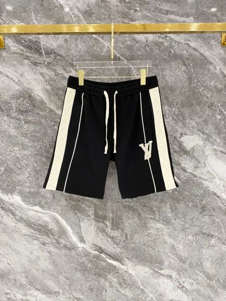 Valentino V Logo Knit Stripe Shorts Black - 1