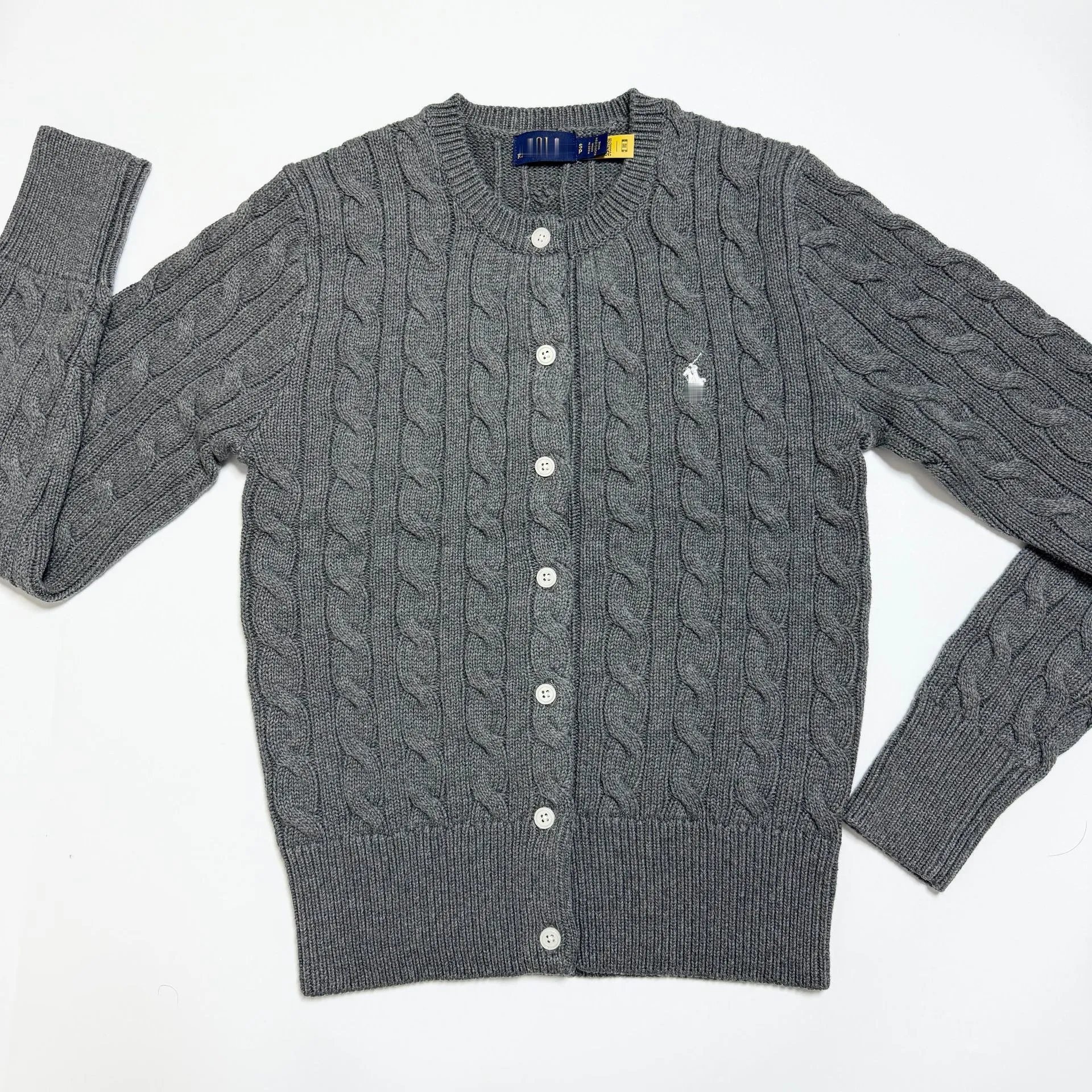 Polo Ralph Lauren Cable Knit Cardigan Light Blue Sweater - 11