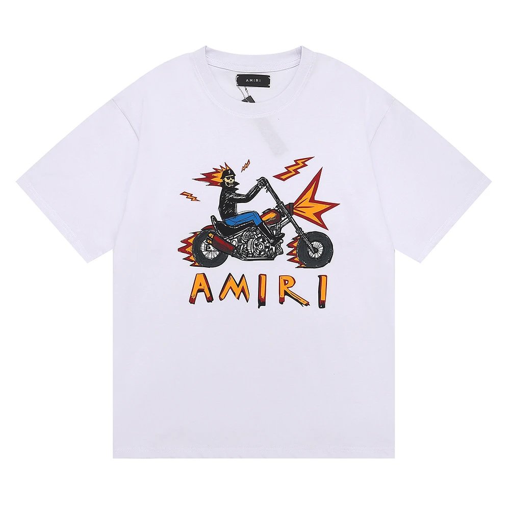 Amiri Monogram Logo T-Shirt Light Blue - 46