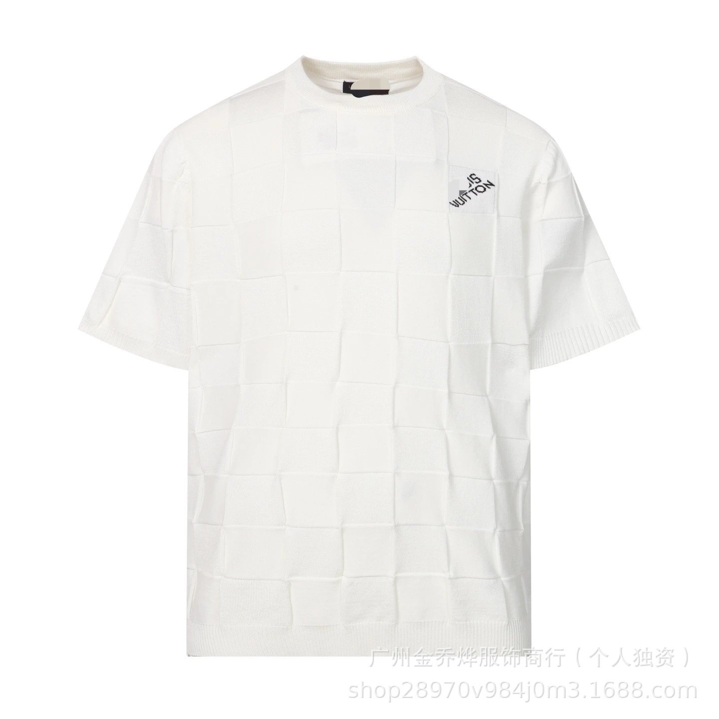 Louis Vuitton Checkerboard Knit T-Shirt White - 40