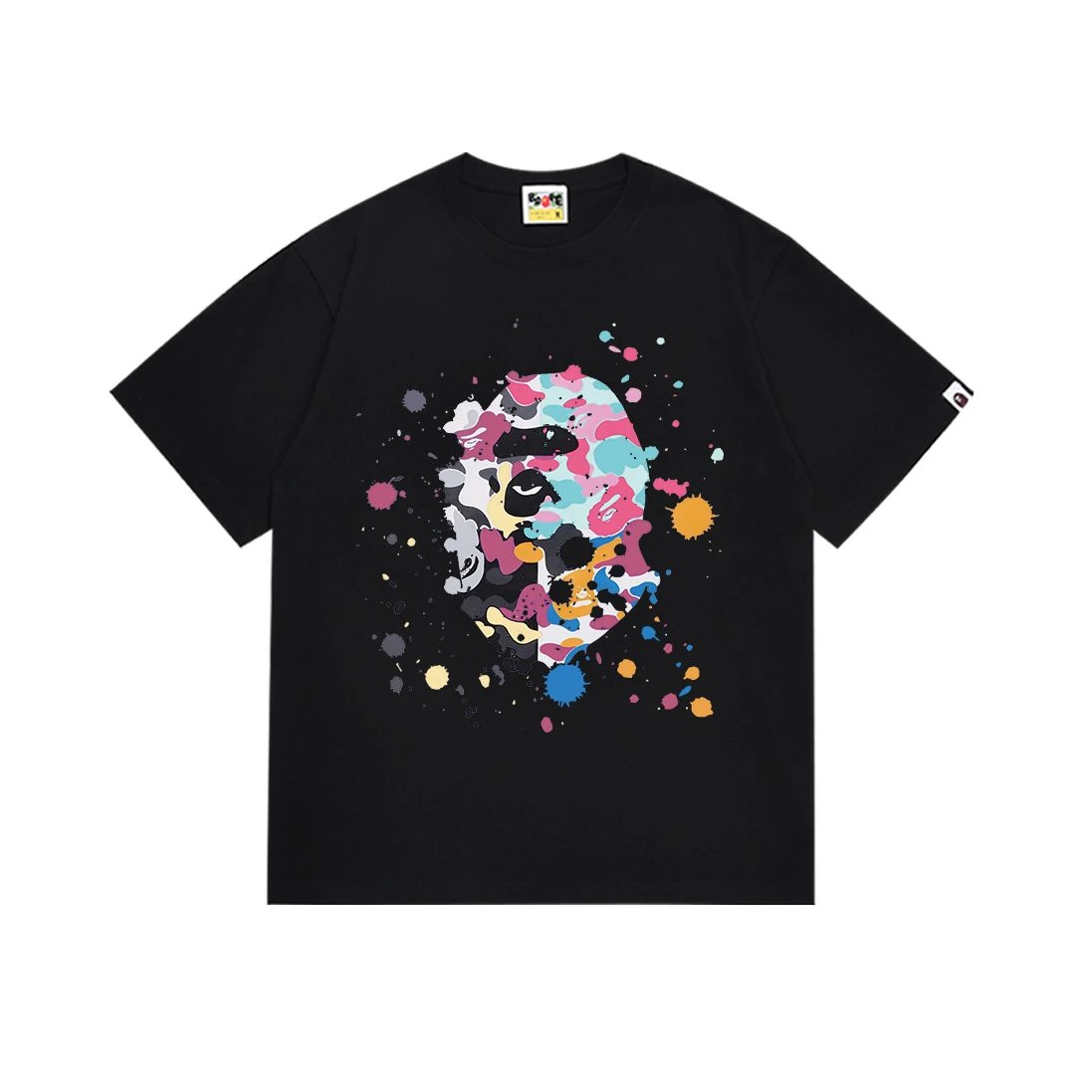 A Bathing Ape Busy Works Circle Logo Black T-Shirt - 6