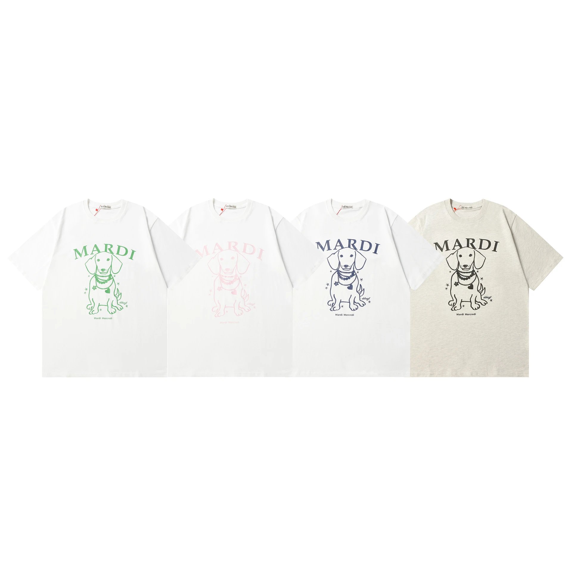 Mardi Mercredi Dog Print Navy T-Shirt - 6