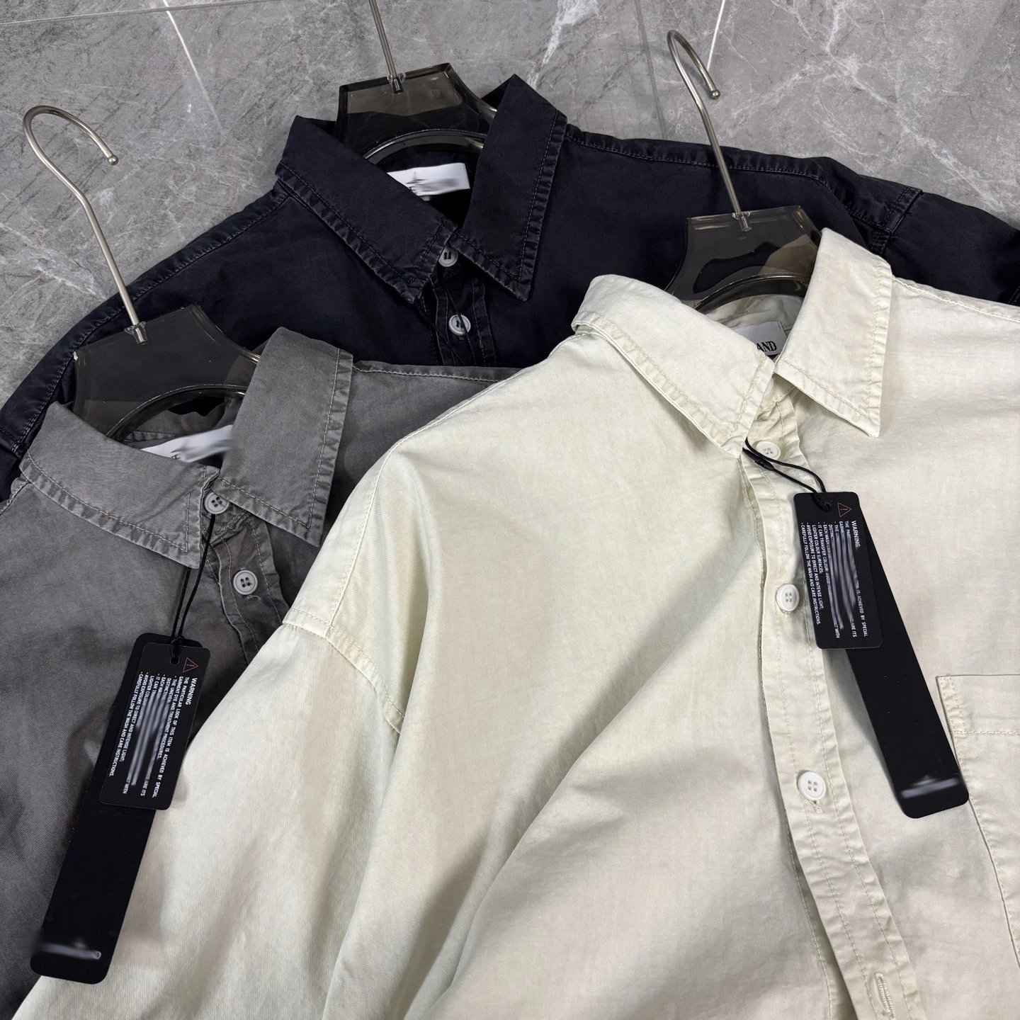 Stone Island Short-Sleeve Oversized Shirt Gray Tops Shirt - 7