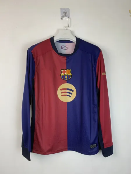 FC Barcelona x Spotify 2024-25 Third Jersey Long Sleeve Burgundy and Navy - 1