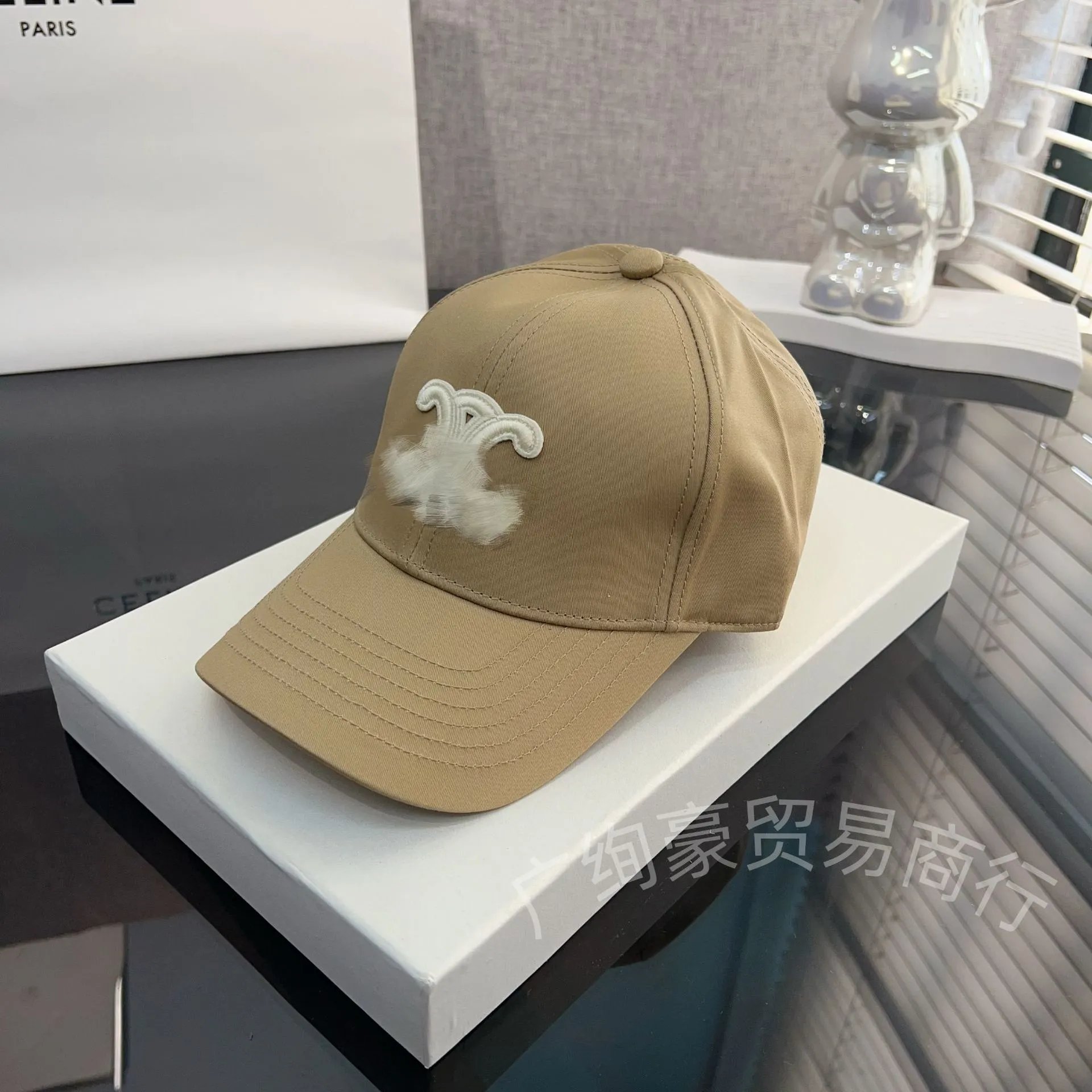 Design Abstract Ink Print White Baseball Cap - 7