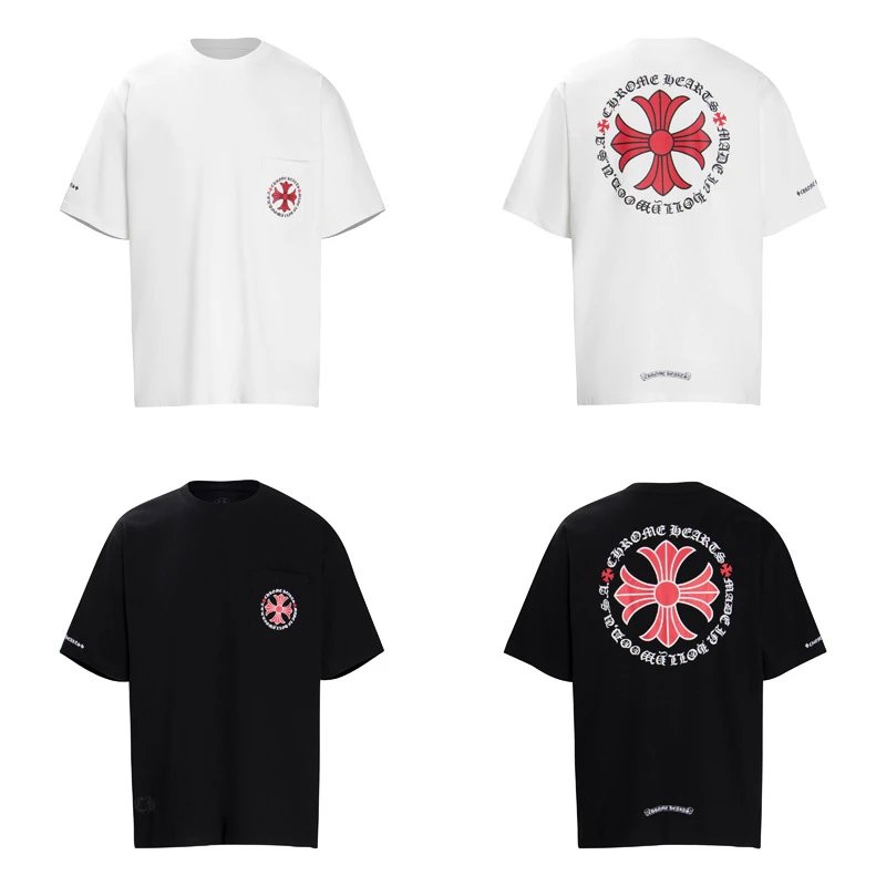 Chrome Hearts Logo Embroidered Black T-Shirt - 3
