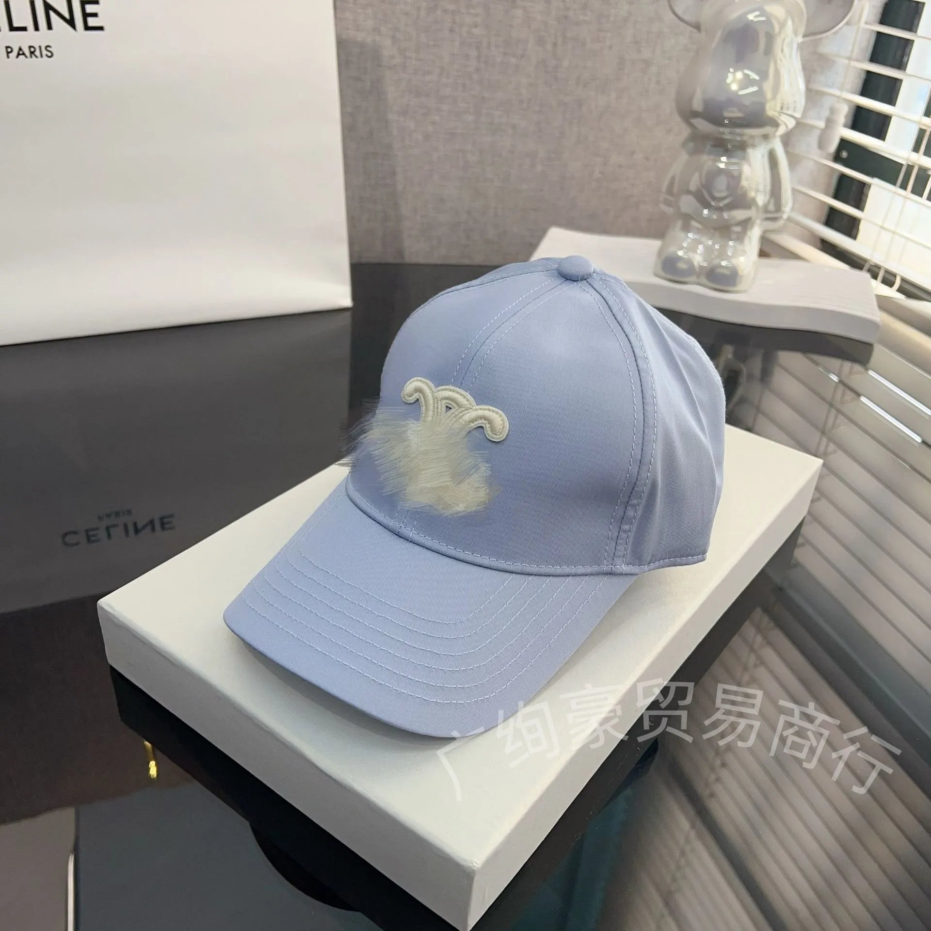 Design Abstract Ink Print White Baseball Cap - 14