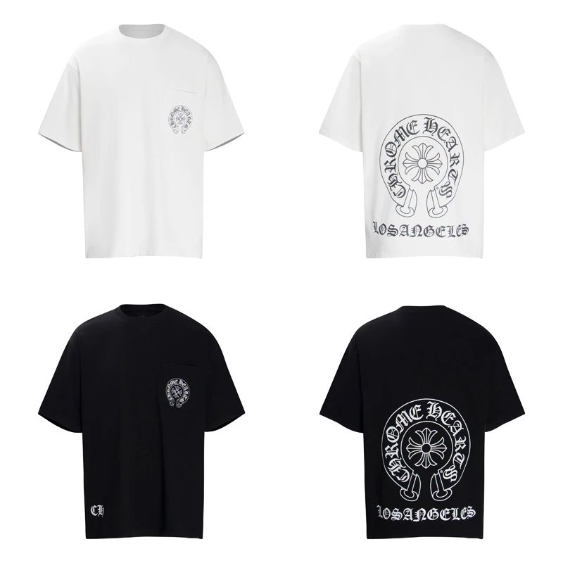 Chrome Hearts Logo Embroidered Black T-Shirt - 5