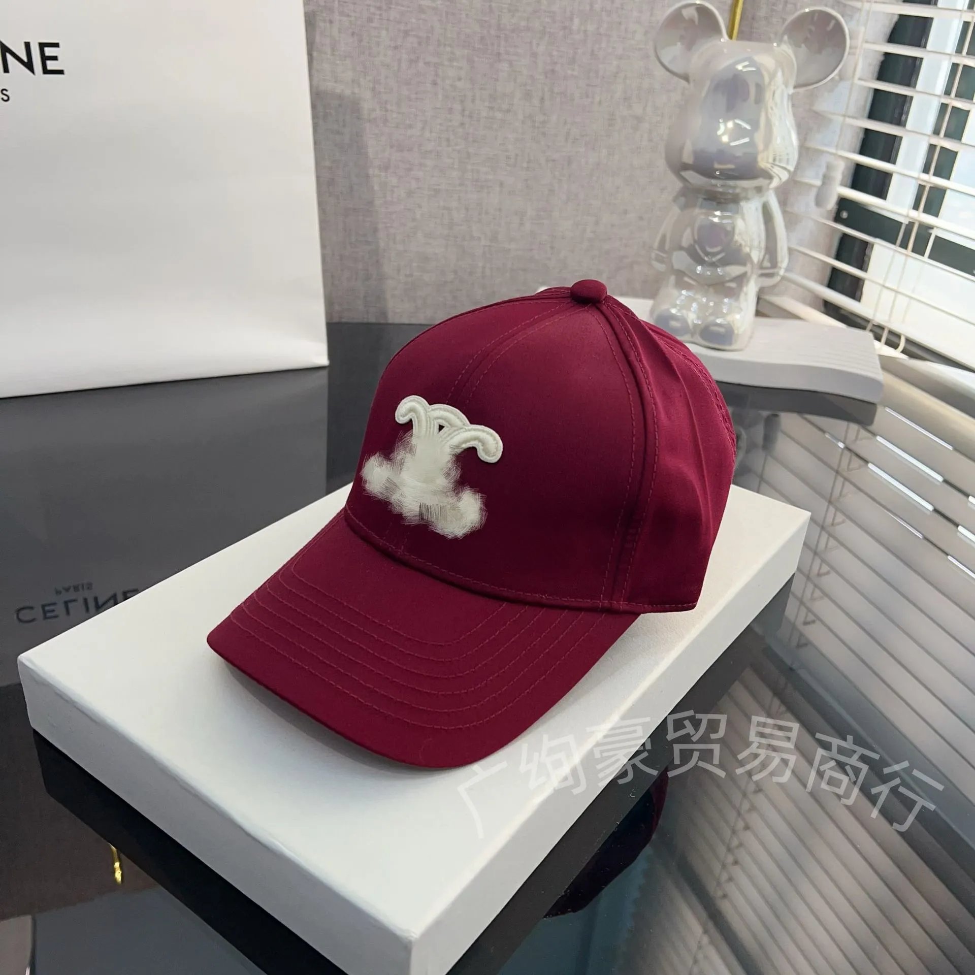 Design Abstract Ink Print White Baseball Cap - 19