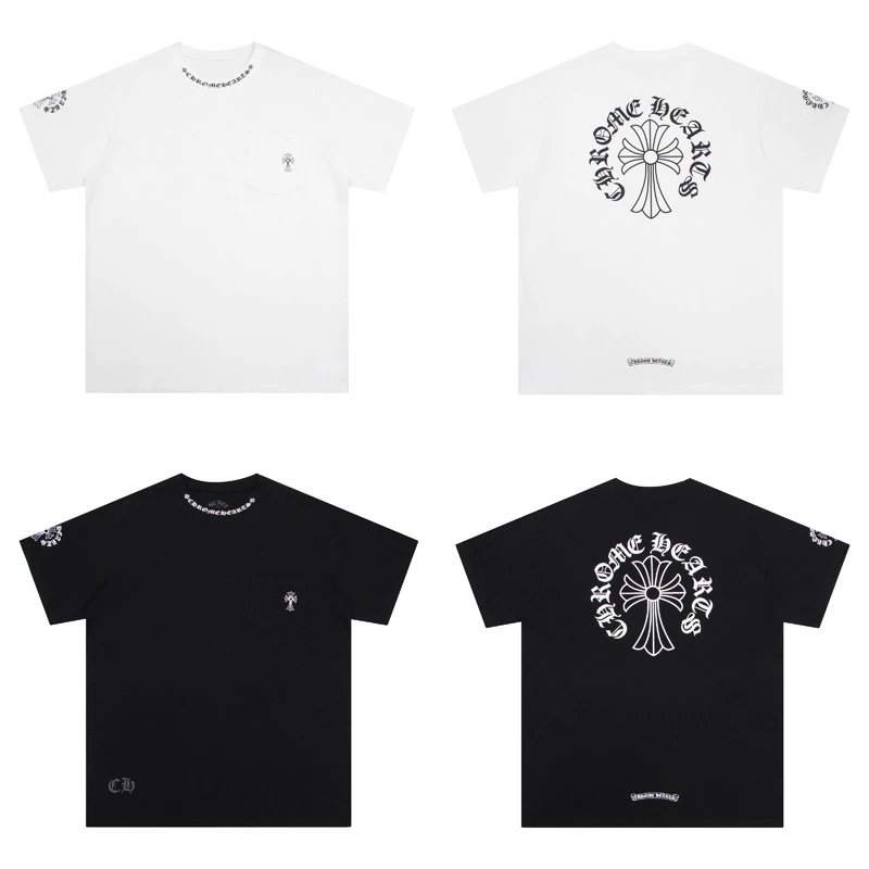 Chrome Hearts Logo Embroidered Black T-Shirt - 10