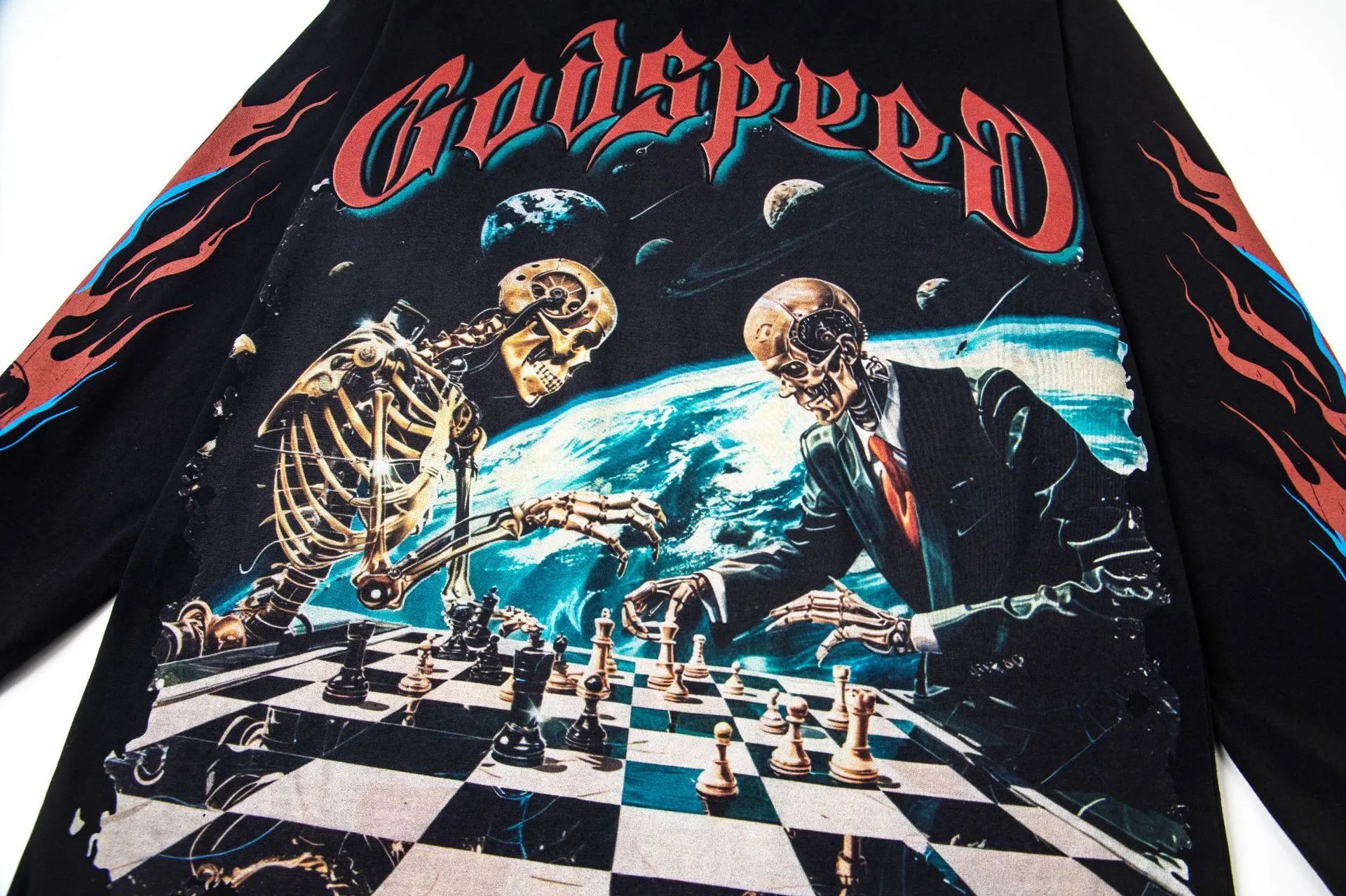 Godspeed Statue of Liberty Graphic Long-Sleeve T-Shirt Black - 24