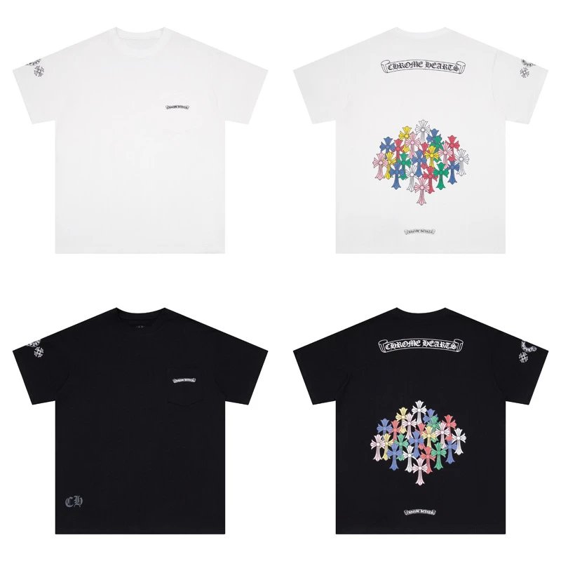 Chrome Hearts Logo Embroidered Black T-Shirt - 16