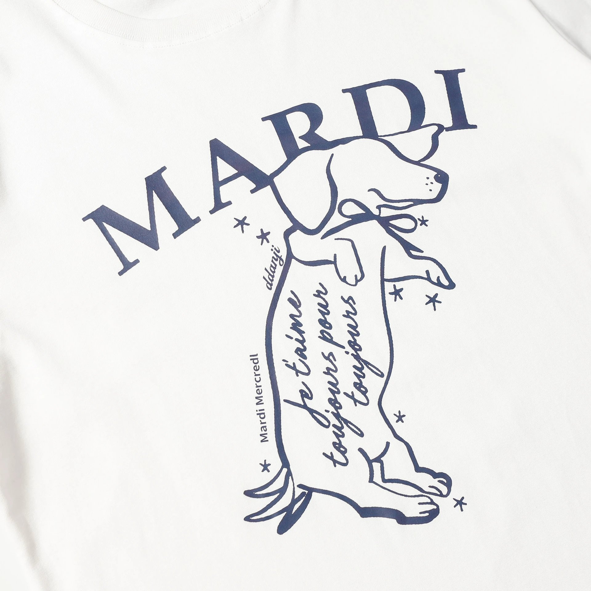 Mardi Mercredi Dog Print Navy T-Shirt - 11