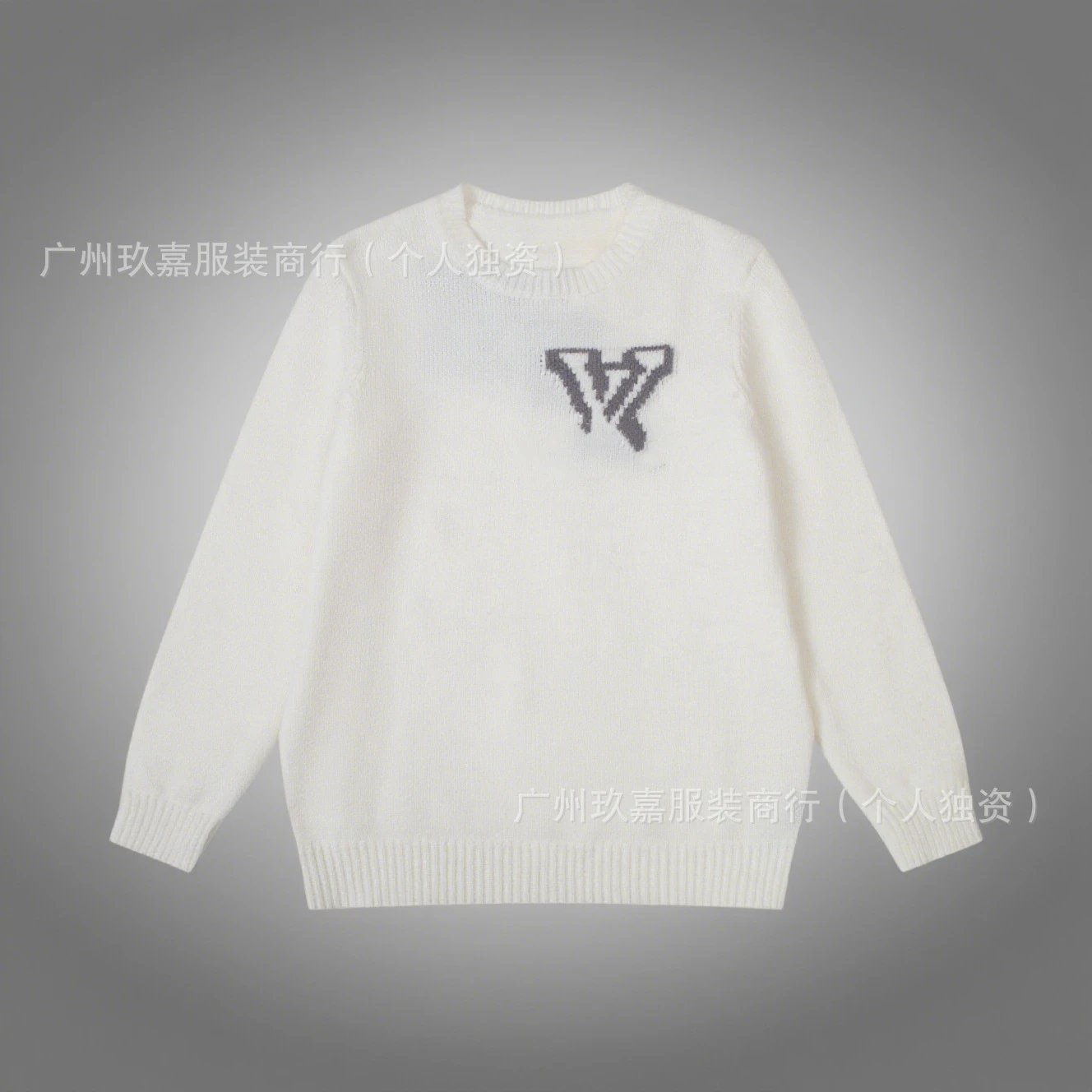 Design Paper Airplane Graphic Knit Sweater White - 19