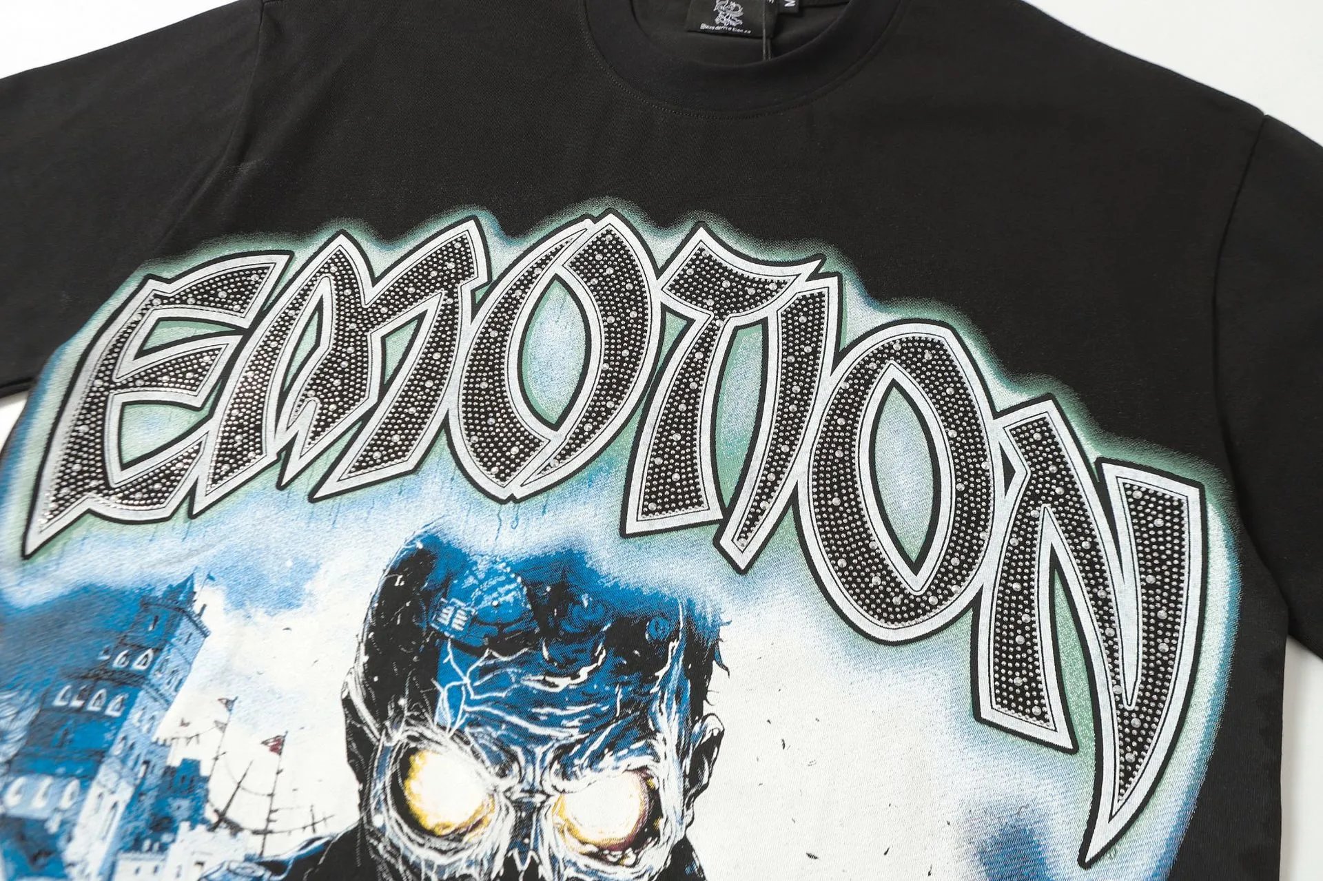 Hellstar Emotions Never Die Studded Graphic T-Shirt Black - 16