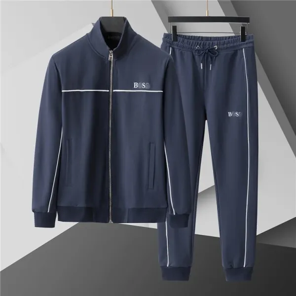 Hugo Boss Tracksuit Navy with White Stripe - 1