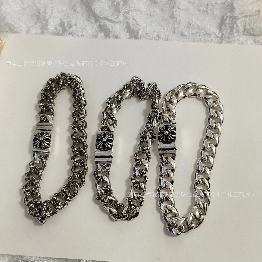 Chrome Hearts Classic Link Bracelet Silver Jewelry - 5