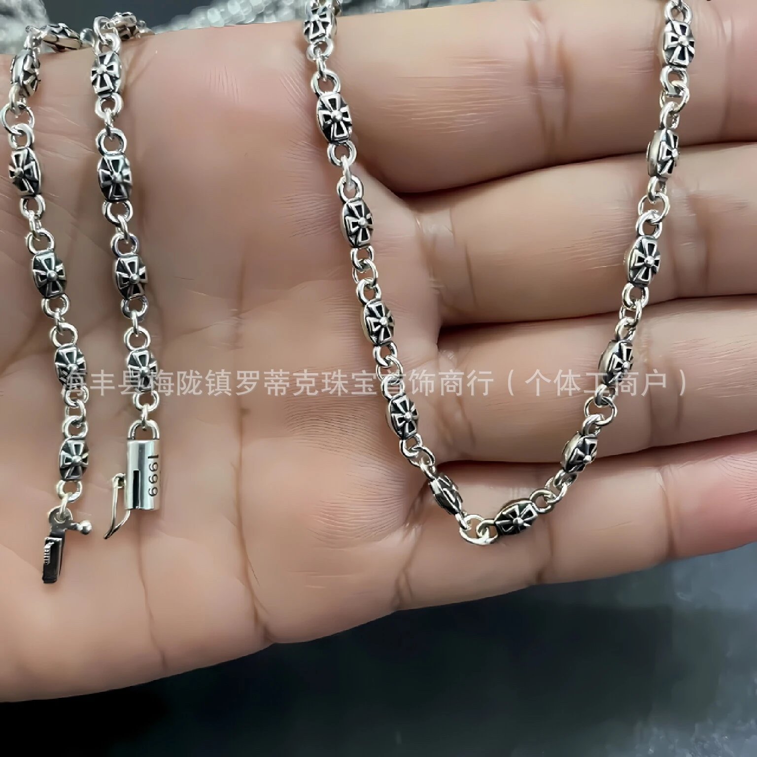 Design Silver Chain Link Necklace with Lobster Clasp Jewelry - 11