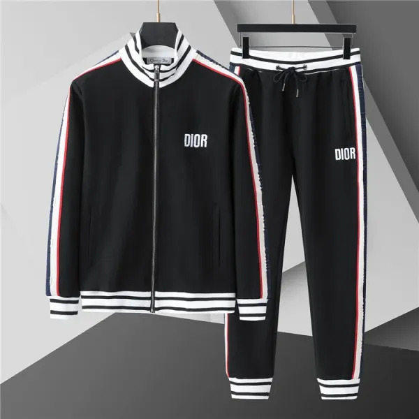 Dior Tracksuit Black White Red Striped Sporty Set - 1