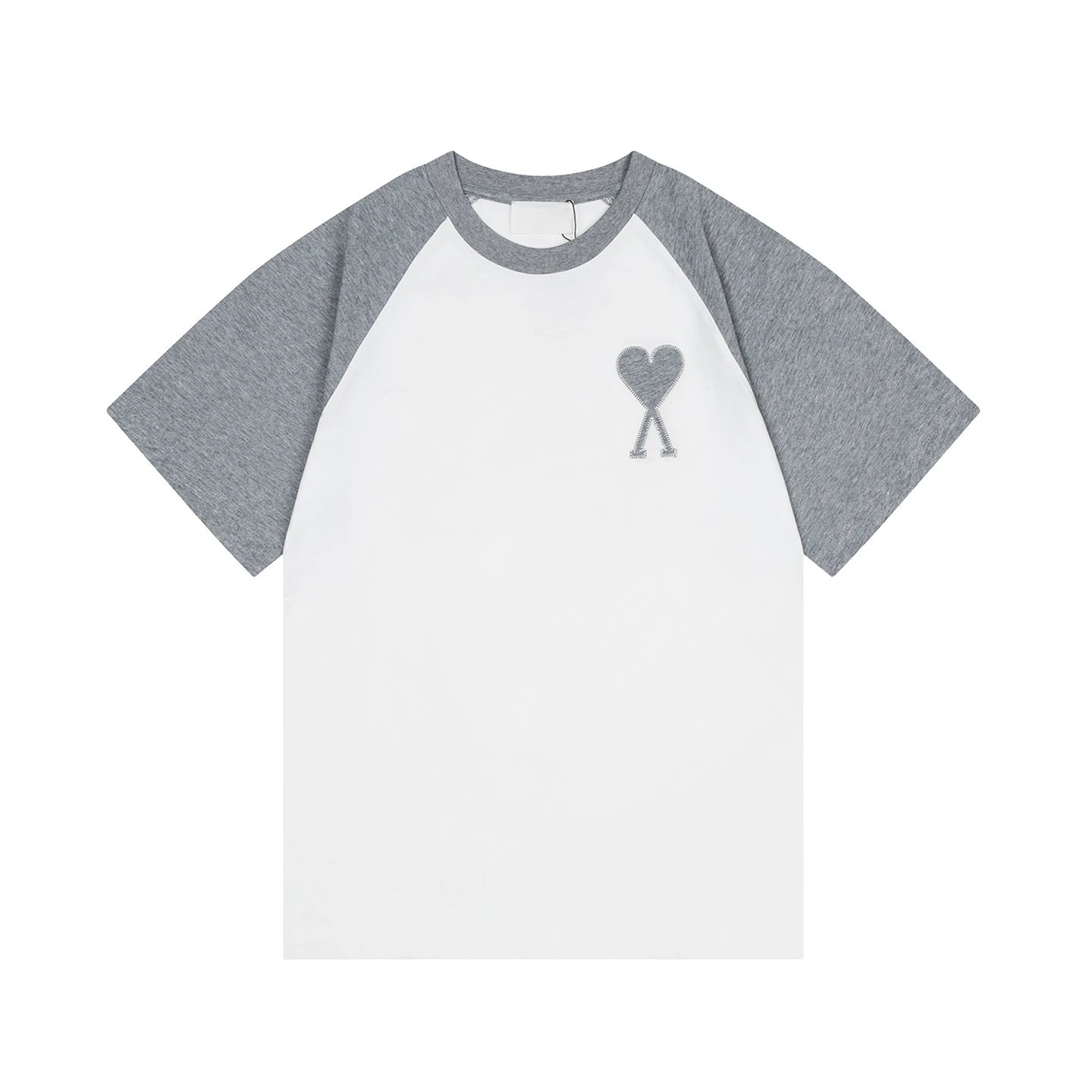 Design Raglan Sleeve T-Shirt with Embroidered Heart Knot Beige / Olive - 19