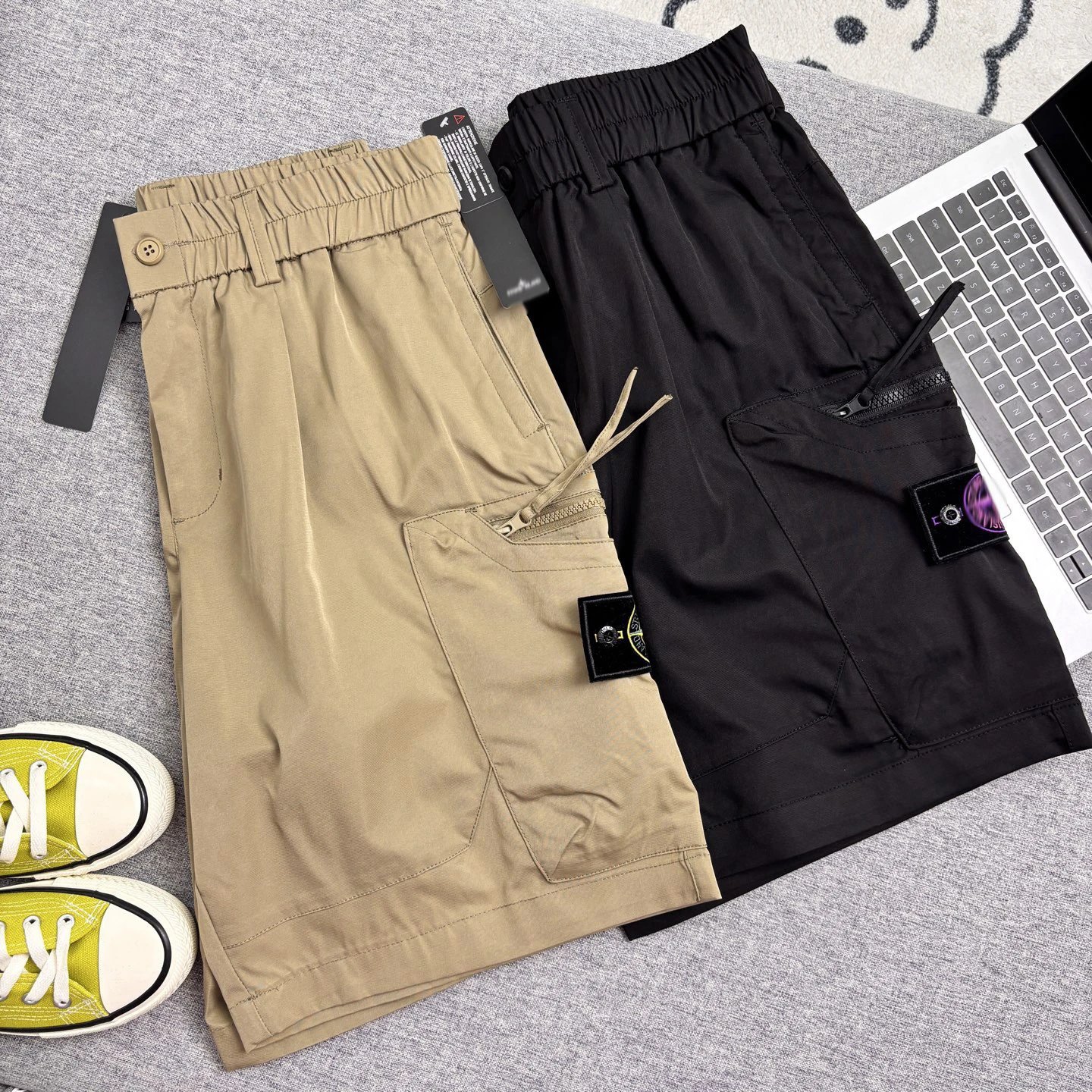 Stone Island Shadow Project Cargo Shorts Black - 10