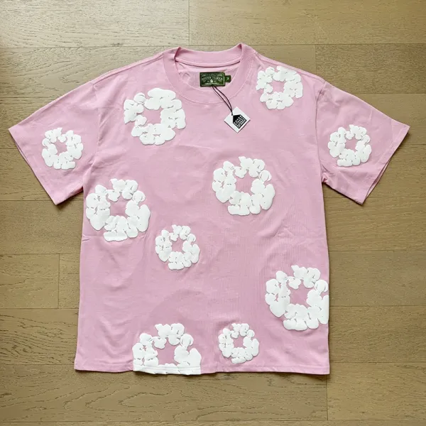 Design Cloud Motif Pink T-Shirt - 1