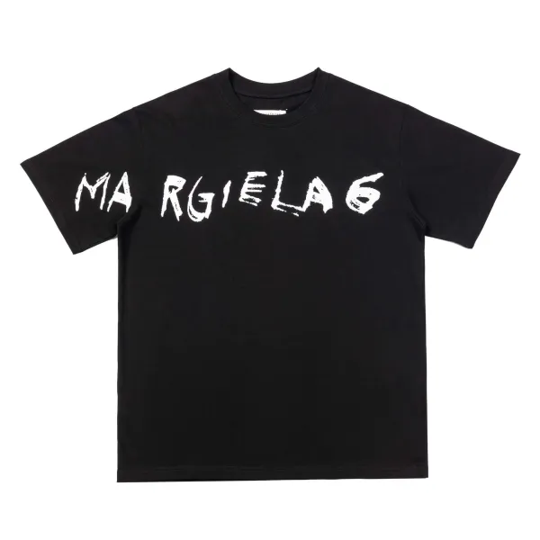 Maison Margiela Tabi Logo Print Black T-Shirt - 1