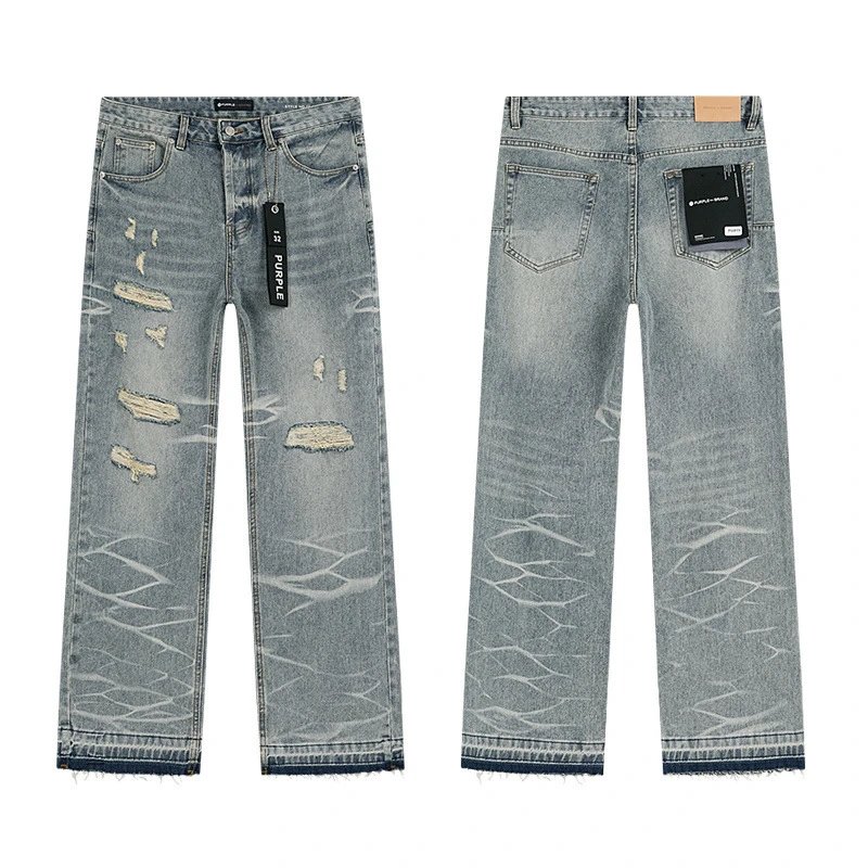 Purple Brand Paint Splatter Distressed White Jeans - 33