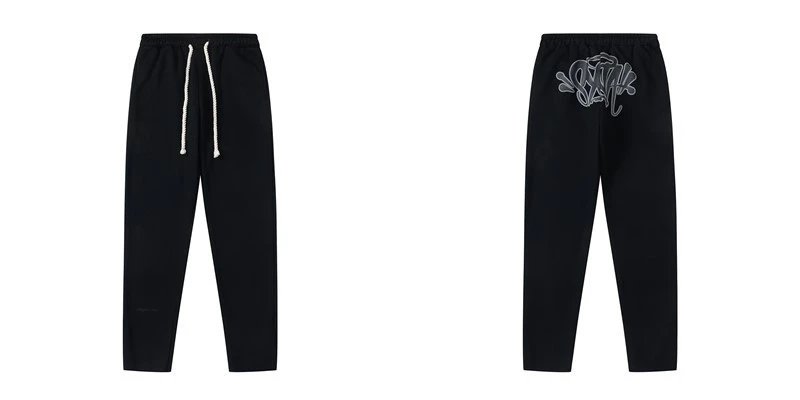 Design Graffiti Logo Black Hoodie and Sweatpants Set - 5