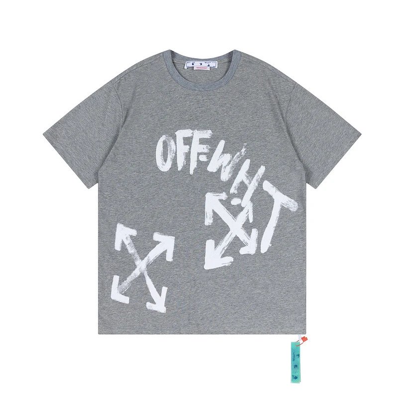 Off-White Crocodile Print Acid Wash Black T-Shirt - 8
