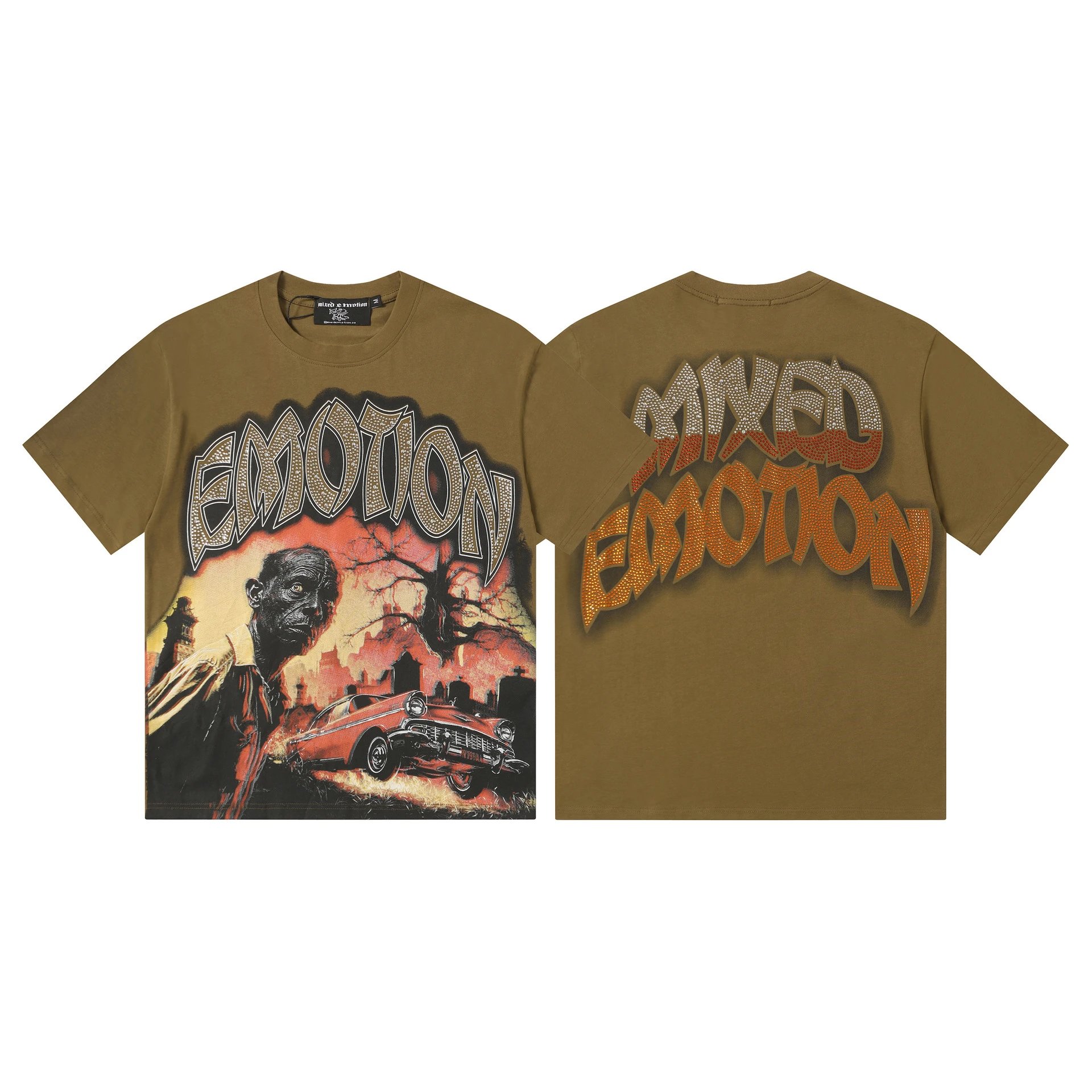 Hellstar Emotions Never Die Studded Graphic T-Shirt Black - 10