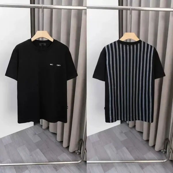 Design Minimalist Logo T-Shirt Black and Striped T-Shirt Tops.t Shirts - 1