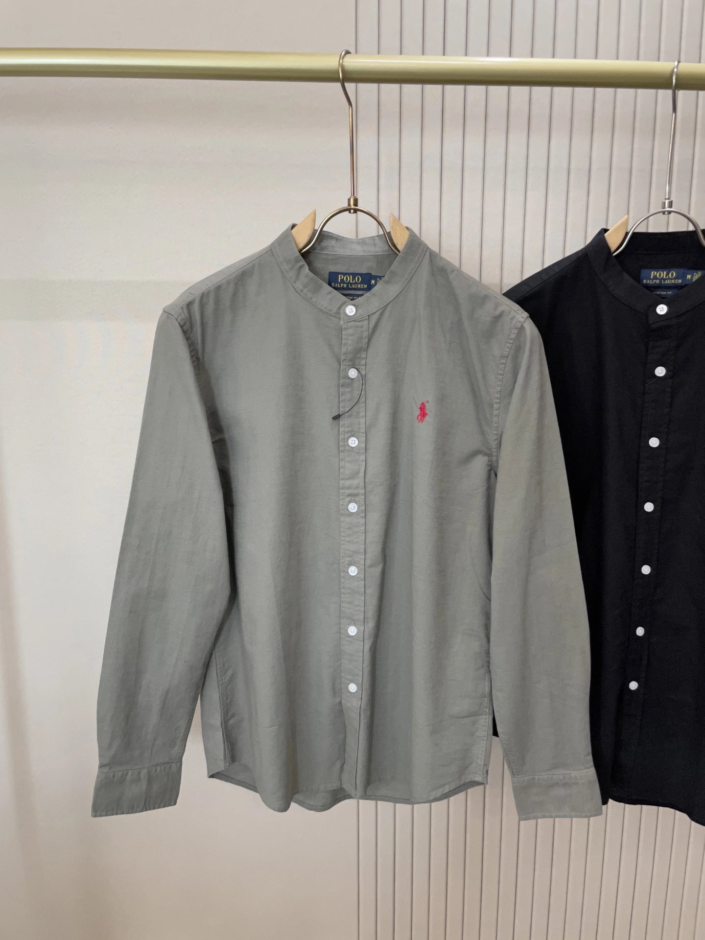Polo Ralph Lauren Mandarin Collar Shirt Navy Blue - 9