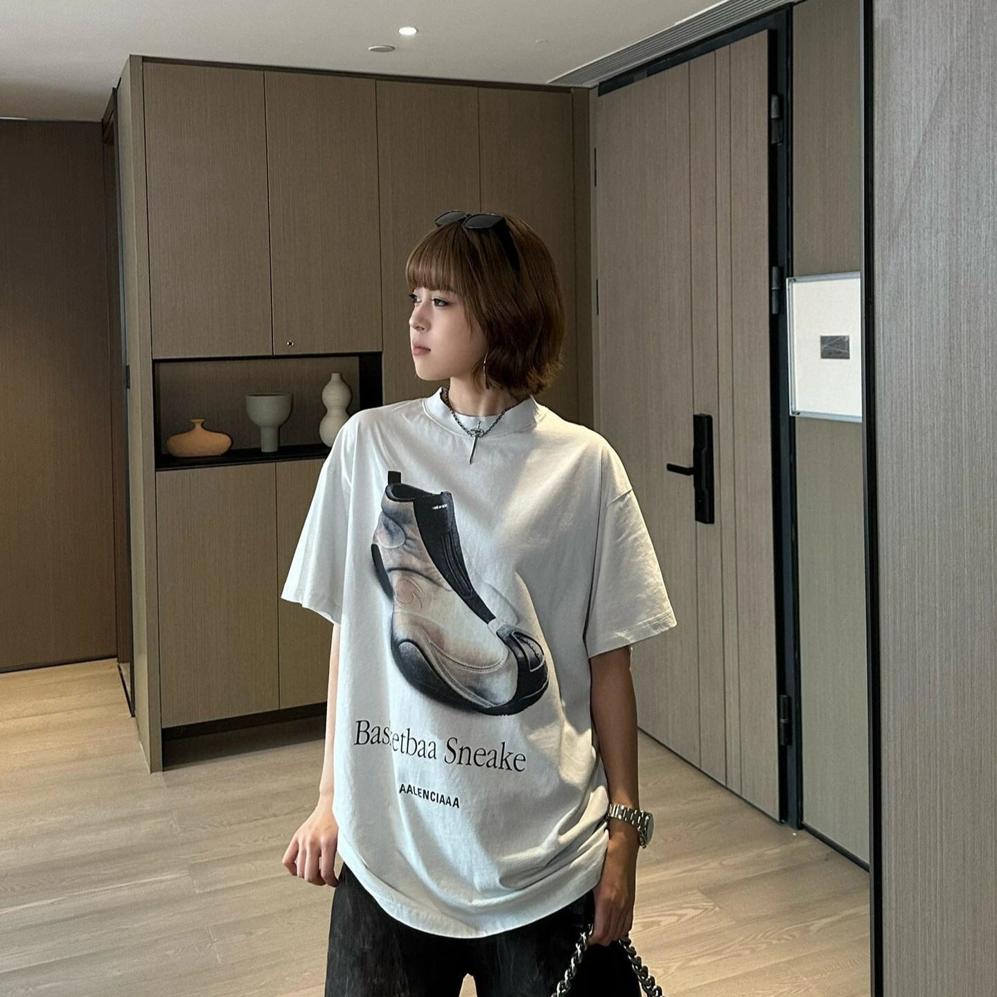Design Blccnigeo Oversized Graphic T-Shirt Dark Gray T-Shirts - 14
