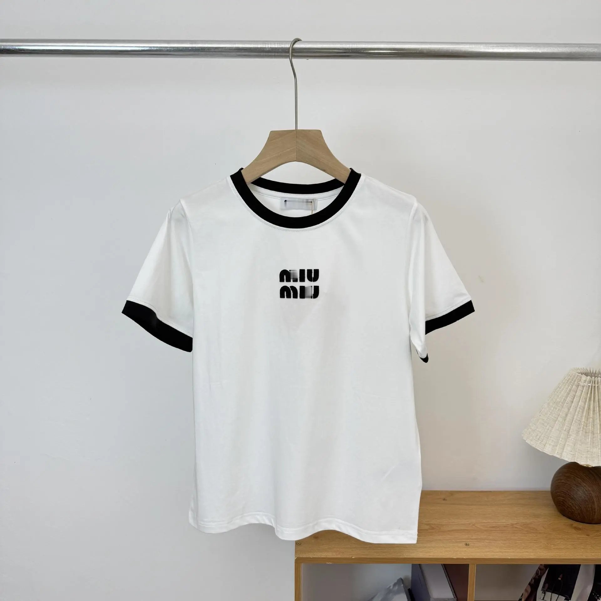 Miu Miu Logo Ringer T-Shirt Burgundy - 6