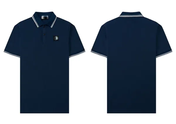 Stone Island Shadow Project Polo Navy with White Trim Polo Shirt - 1