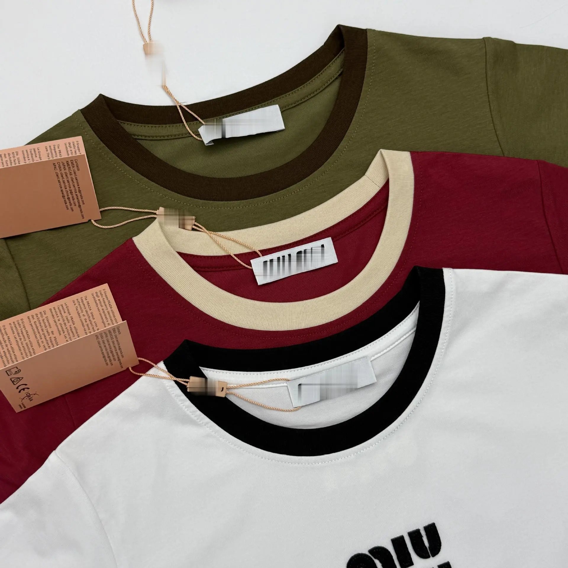 Miu Miu Logo Ringer T-Shirt Burgundy - 9