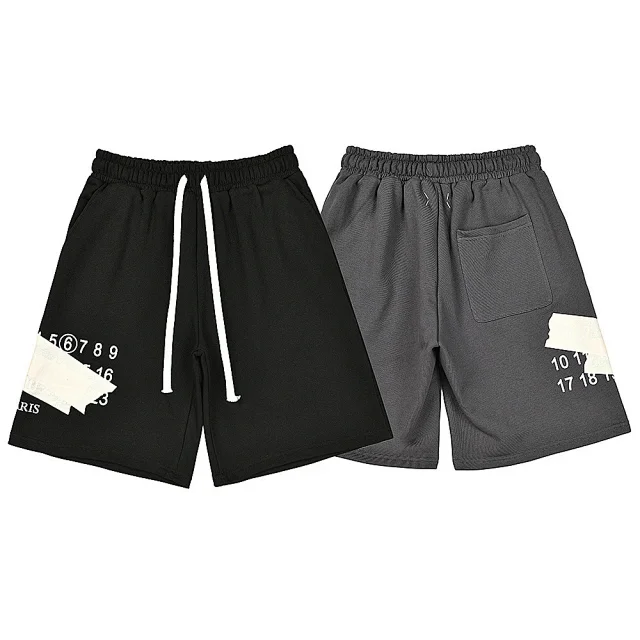 Maison Margiela Shorts Drawstring with numeric graphic print product detail image 10