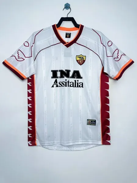 AS Roma 1997-98 Away Jersey White Maroon Orange - 1