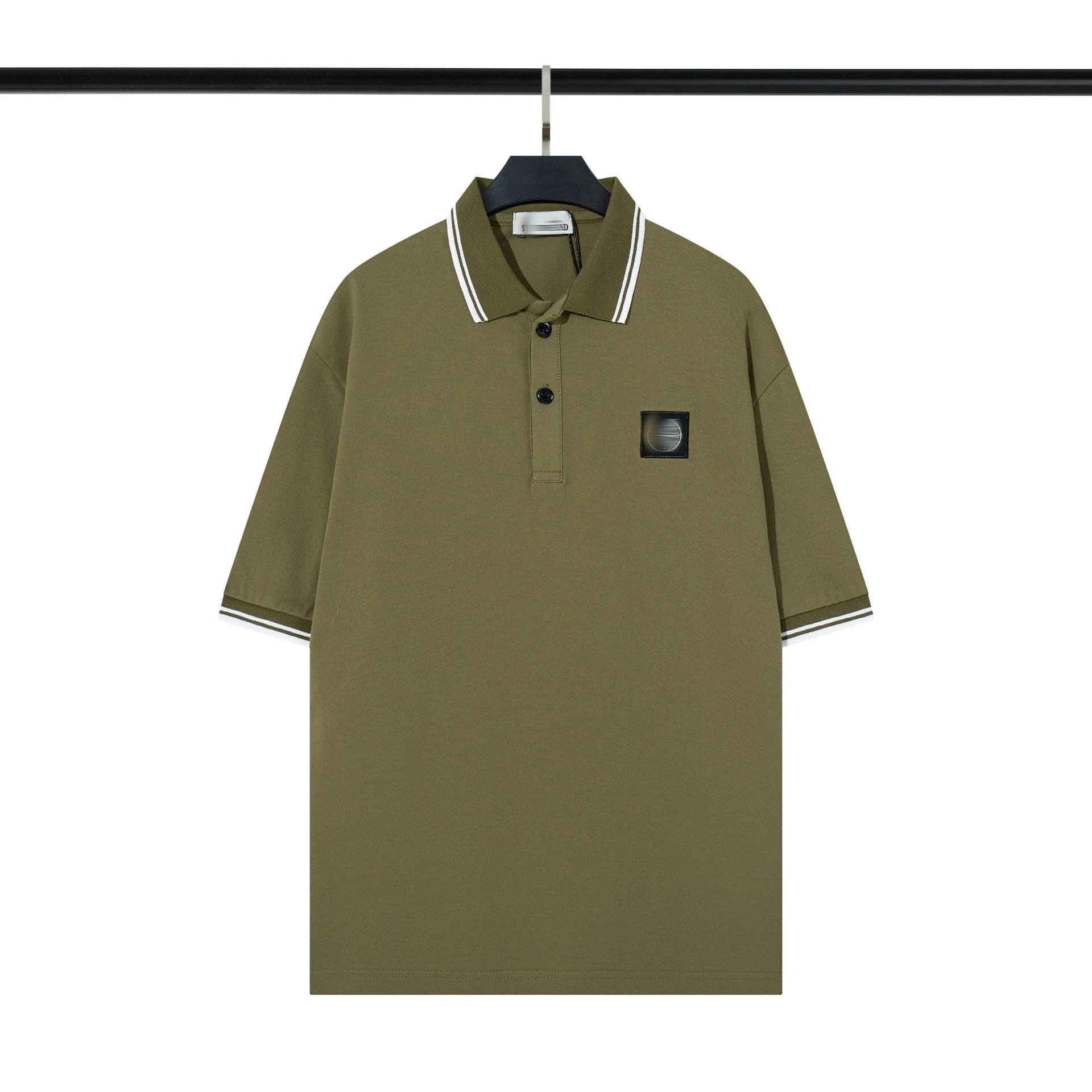 Design Polo Shirt Navy Piqué with Square Logo Patch - 9